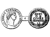 Claudius on a brass coin